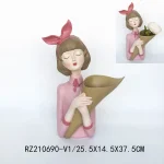 Modern Girl Holding Tray Tissue Holder Key Storage Tray Vase Character Sculpture Resin Ornament Wholesale Unique Animal Storage - 图片 5