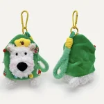 New Year Christmas Gift West Highland White Terrier Plush Pendant Bag Cotton Keychain Creative Puppy Doll Keychain Toy - 图片 2