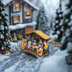 8.5CM Eco-Friendly Resin Craft High Christmas Manger Scene Ornament Gift Box for Holidays Cross-Border Supplier - 图片 2