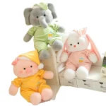 Yanxiannv Cpc Promotional Custom Stuffed Plush Pig Animal Toys Sleeping Cap Elephant Bear Bunny Toy