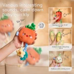 Tumama Kids Vegetables Hanging Rattle Set Plush Pendant Sensory Toy for Crib Soft Baby Soothing Hanging Rattle Stroller Toys - 图片 4