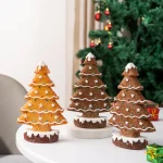 Wholesale New Gingerbread Christmas Tree Resin Decor Festive Home Tabletop Ornament Gift