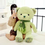 Cute Teddy Bear Wholesale Plush Doll Pillow Soft Stuffed Animal Bear With Scarf Rose Fluffy Toy for Gifts - 图片 3