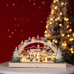 Creative Christmas Gifts Christmas Village Shopping Mall Window Wooden Decorations Led Luminous Ornaments - 图片 2