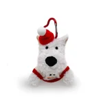 New Year Christmas Gift West Highland White Terrier Plush Pendant Bag Cotton Keychain Creative Puppy Doll Keychain Toy - 图片 5