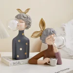 Nordic Creative Modern Bubble Cute Girl Table Lamp Night Ambient Light Ornaments Home Room Decoration fairy Girl Figurine - 图片 2