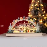 Creative Christmas Gifts Christmas Village Shopping Mall Window Wooden Decorations Led Luminous Ornaments - 图片 6