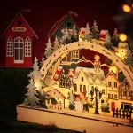 Creative Christmas Gifts Christmas Village Shopping Mall Window Wooden Decorations Led Luminous Ornaments - 图片 5