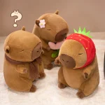 Wholesale 2-in-1 Cute Capybara Cartoon Plush Toy PP Cotton Filling Mesh Lunch Break Blanket Brown Pillow Stuffed Animal Toys - 图片 3