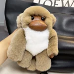 Realistic Rex Rabbit Fur Little Monkey Car Keychain Pendant Cute Ins Realistic Plush Doll Toy for Backpack Party Favors - 图片 2