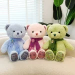 Cute Teddy Bear Wholesale Plush Doll Pillow Soft Stuffed Animal Bear With Scarf Rose Fluffy Toy for Gifts - 图片 2