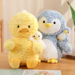 Ready to Ship Stuffed  Mother and Son Toys Cute Panda Yellow Duck  Plush Penguin Soft Sloth Dolls Children Birthday Presents - 图片 3