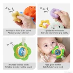 Tumama Kids Vegetables Hanging Rattle Set Plush Pendant Sensory Toy for Crib Soft Baby Soothing Hanging Rattle Stroller Toys - 图片 5