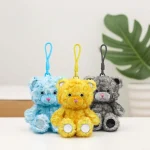New Arrival Plush Weighted Sitting Bear Keychain Stuffed Animal Bag Pendant Christmas Gift Soft Weighted Colorful Bear Key Ring - 图片 2