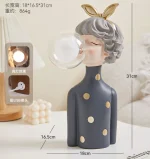 Nordic Creative Modern Bubble Cute Girl Table Lamp Night Ambient Light Ornaments Home Room Decoration fairy Girl Figurine - 图片 6