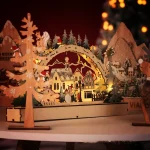Creative Christmas Gifts Christmas Village Shopping Mall Window Wooden Decorations Led Luminous Ornaments - 图片 4