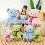 Cute Teddy Bear Wholesale Plush Doll Pillow Soft Stuffed Animal Bear With Scarf Rose Fluffy Toy for Gifts - 图片 5