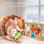 Tumama Kids Vegetables Hanging Rattle Set Plush Pendant Sensory Toy for Crib Soft Baby Soothing Hanging Rattle Stroller Toys - 图片 3